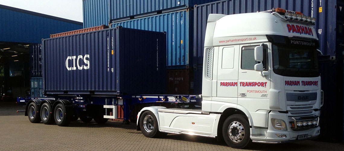freight transport from Portsmouth docks using Parham Transport haulage services Hampshire
